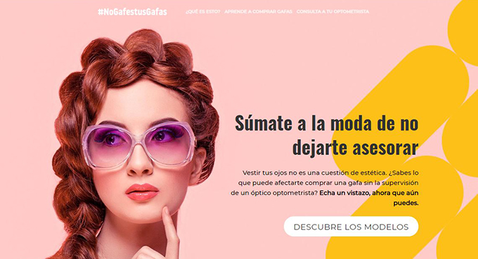 Portada de la página web nogafestusfafas.com creada por el Colegio de Ópticos y Optometristas de Castilla y León.